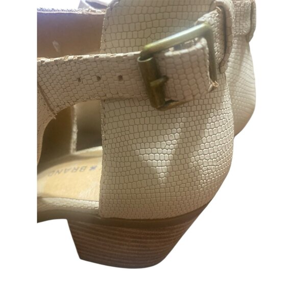 Lucky Brand LP Barimo Open Toe Leather Bootie Size 9.5 Beige - Picture 5 of 11